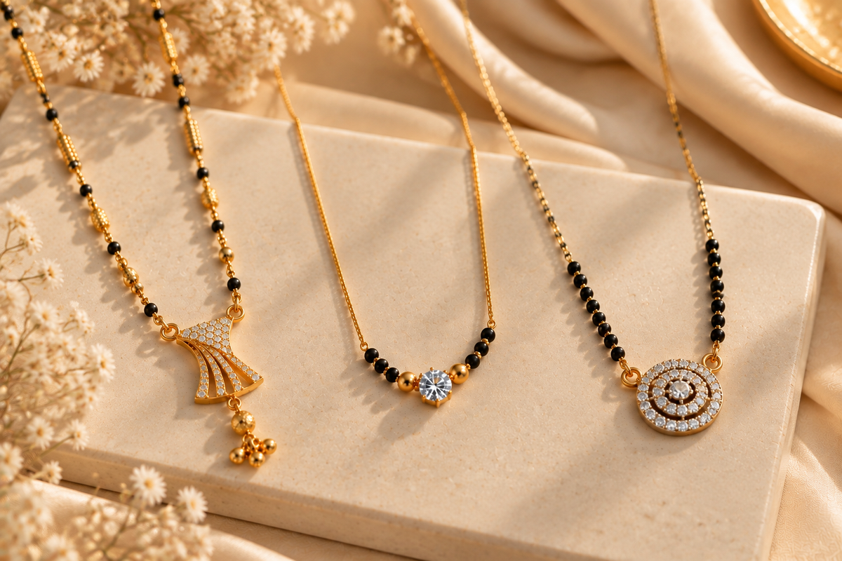 Vaidehi Mangalsutra + Avni Minimal + Shalo Modern Mangalsutra