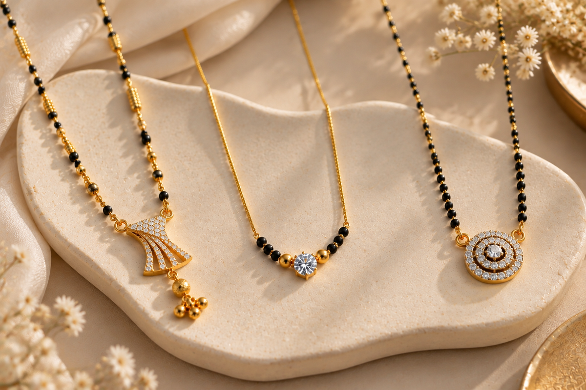 Vaidehi Mangalsutra + Avni Minimal + Shalo Modern Mangalsutra