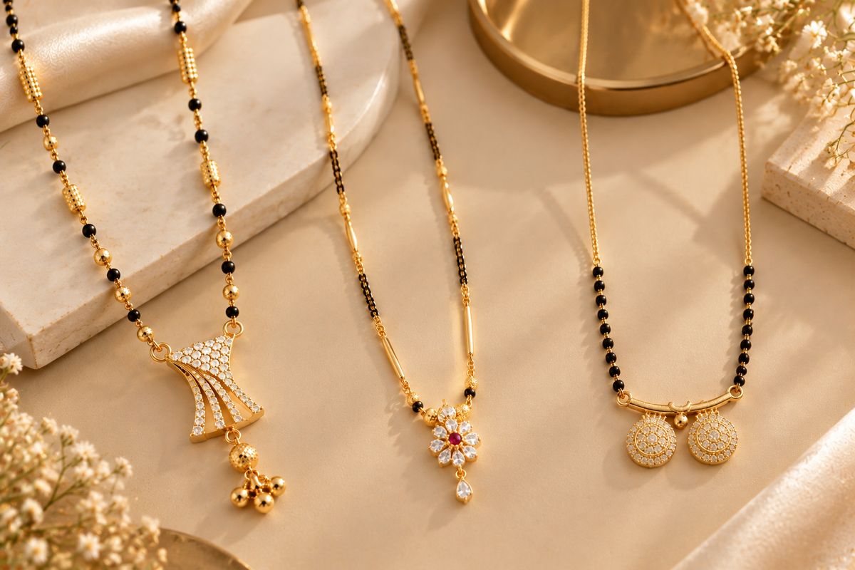 Vaidehi Mangalsutra + Elite V4 + Vati Mangalsutra Combo Set
