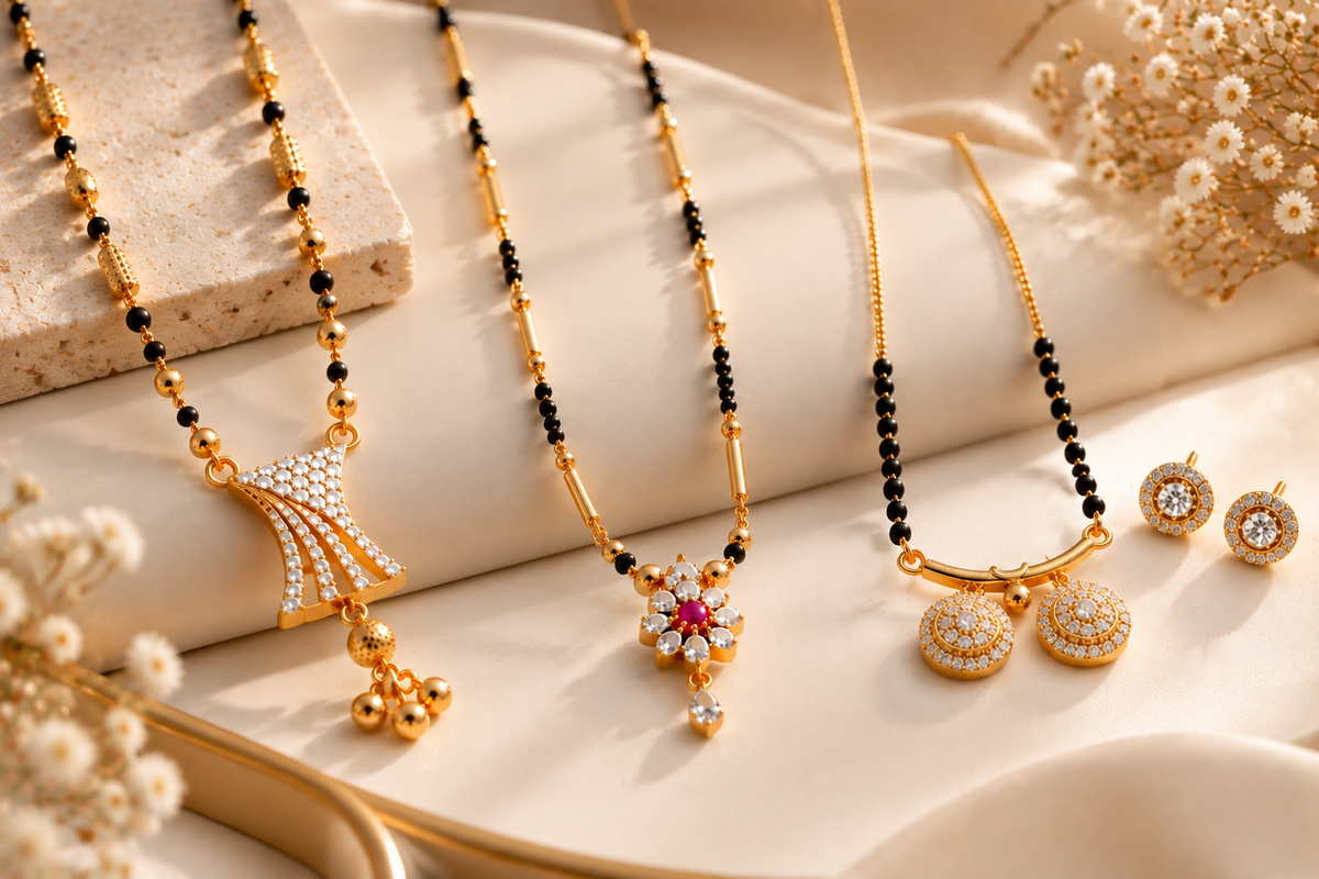 Vaidehi Mangalsutra + Vati Mangalsutra + Shalo Modern Mangalsutra Combo Set