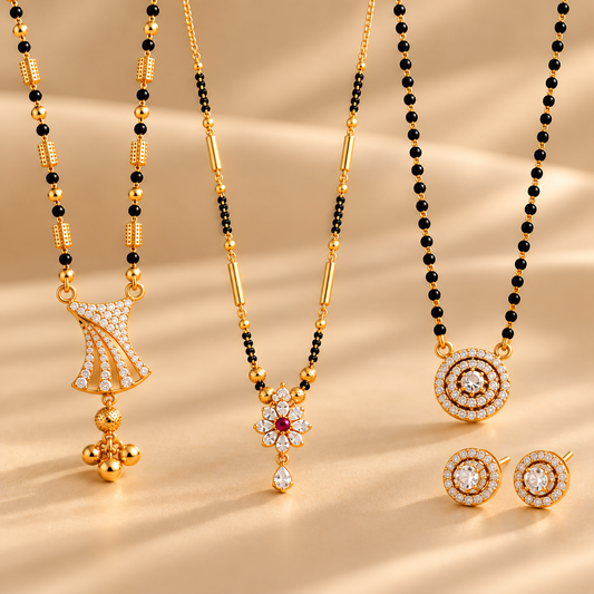 Vaidehi Mangalsutra + Elite V4 + Shalo Modern Mangalsutra Combo Set