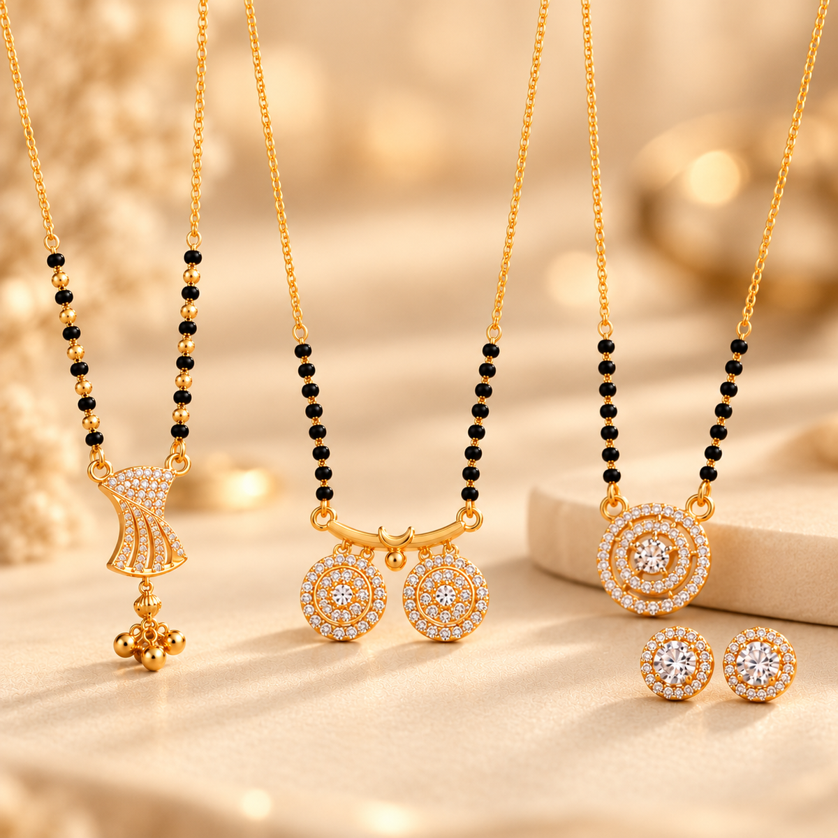 Vaiedhi , Vati and Shalo Modern Mangalsutra Combo Set