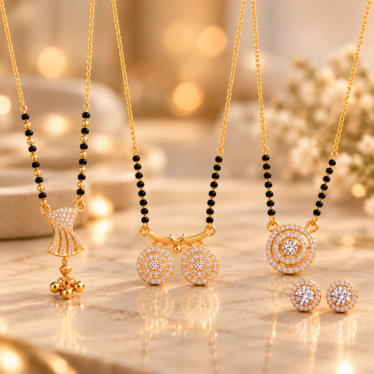 Vaiedhi , Vati and Shalo Modern Mangalsutra Combo Set