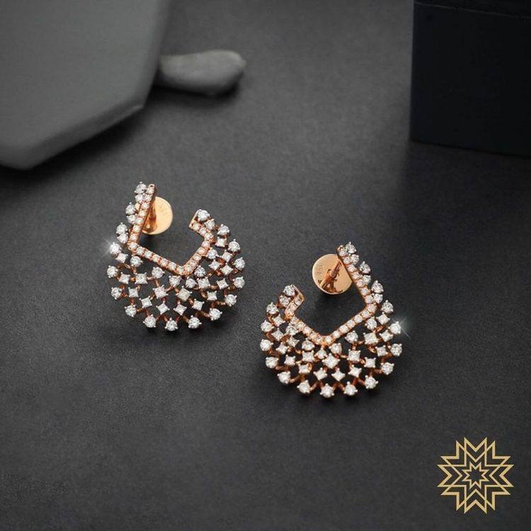 Clobster Geometry American Diamond Earring Studds