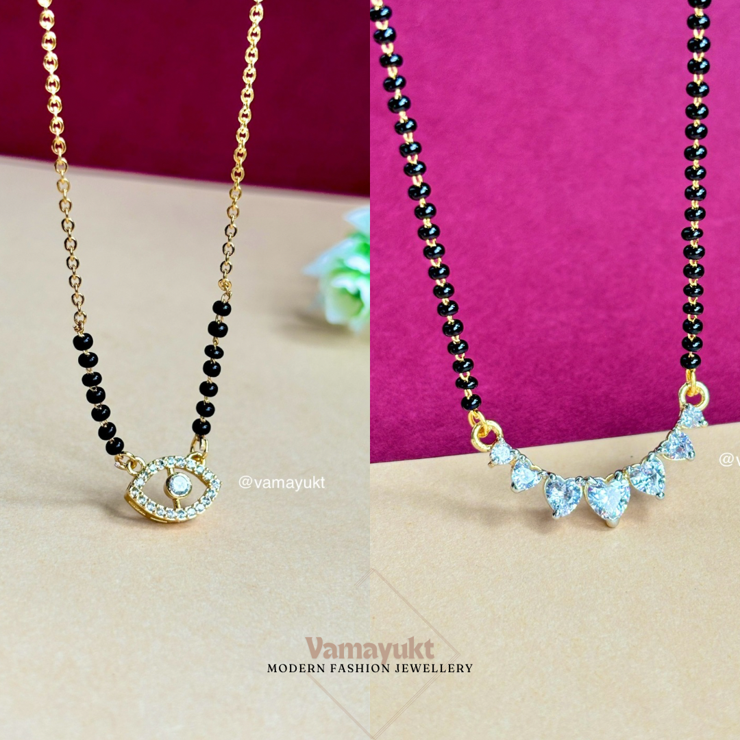 Combo set of 7heart & evil eye mangalsutra