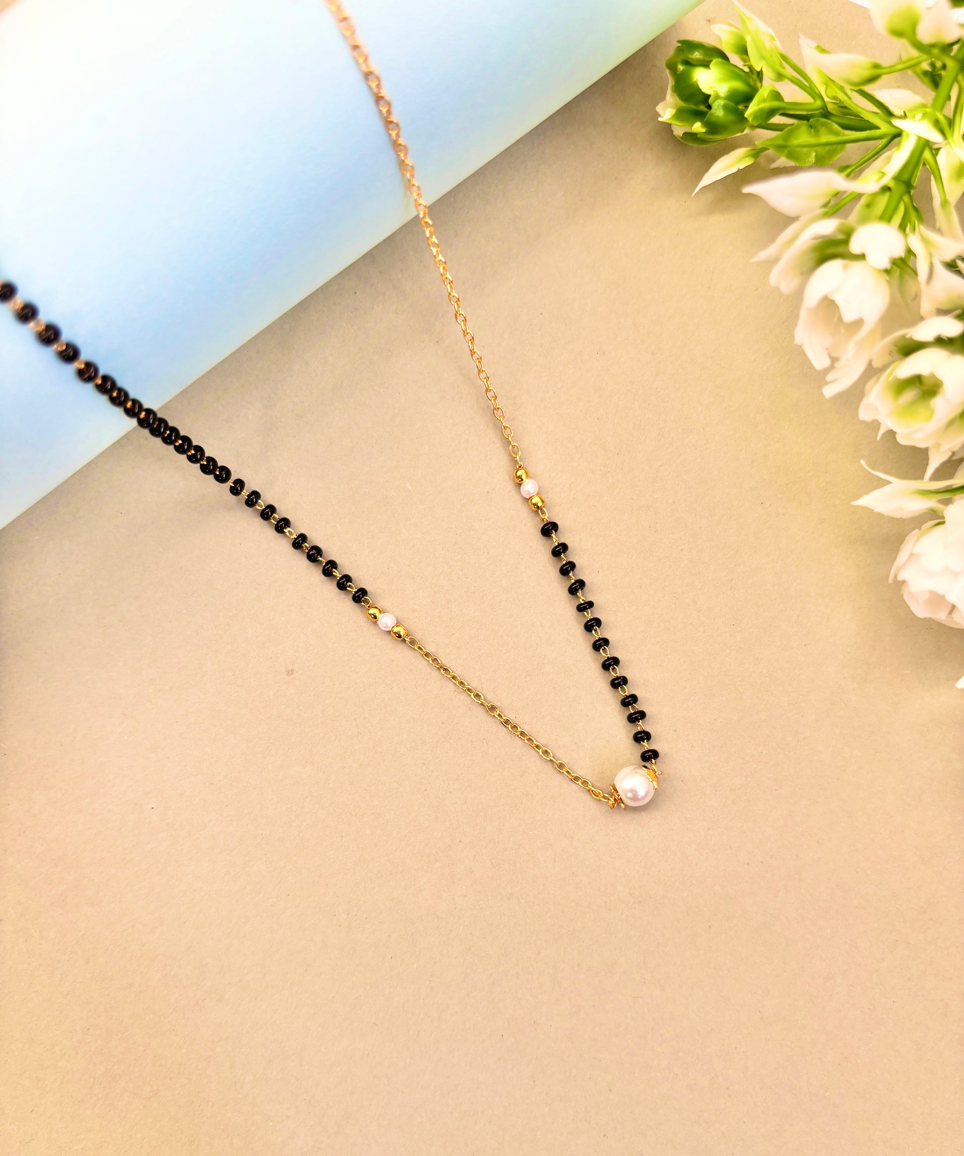 Crossover modern pearl mangalsutra