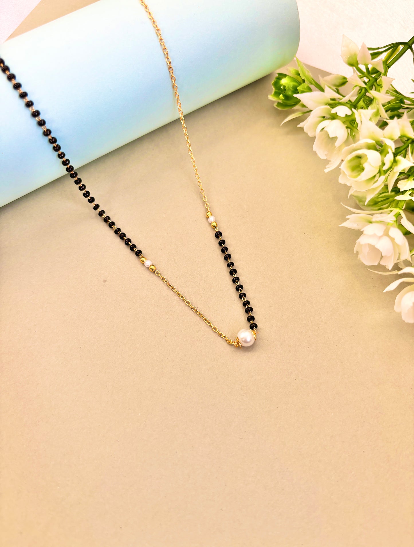 Crossover modern pearl mangalsutra