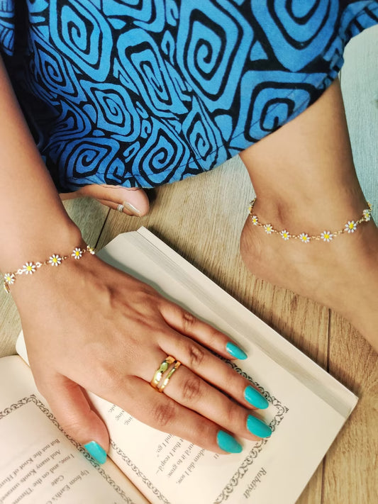 Combo Set of Daisy Anklet & Bracelate