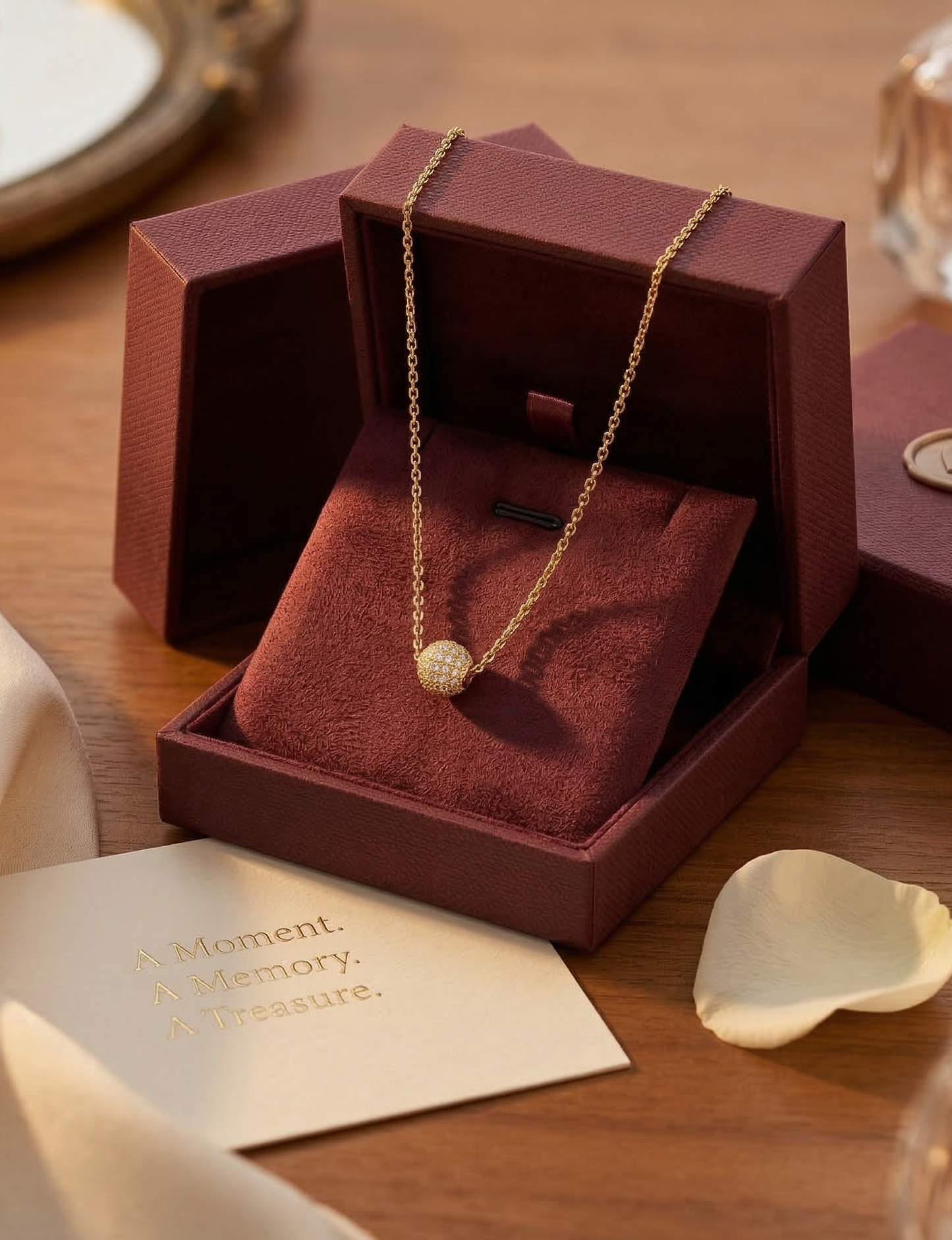 Single Layer White American Diamond Ball Pendant Chain | Fine Design Jewelry & Accessories |