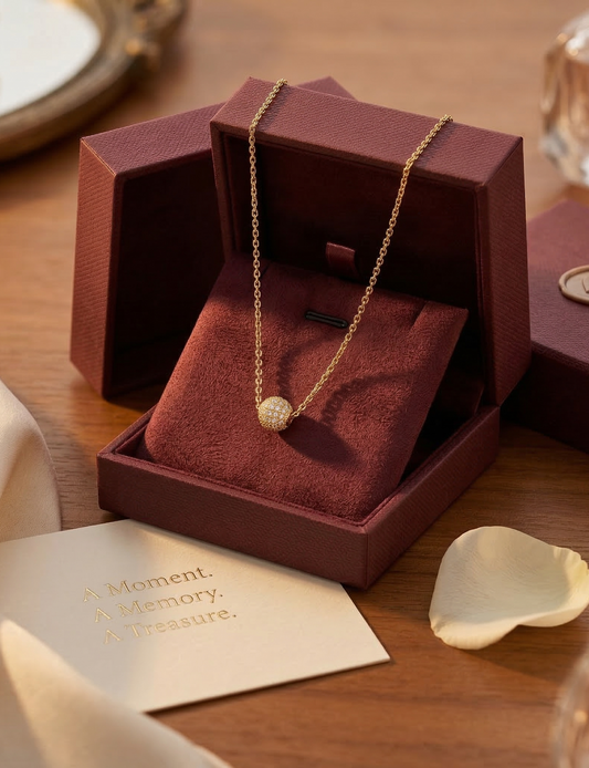 Single Layer White American Diamond Ball Pendant Chain | Fine Design Jewelry & Accessories |