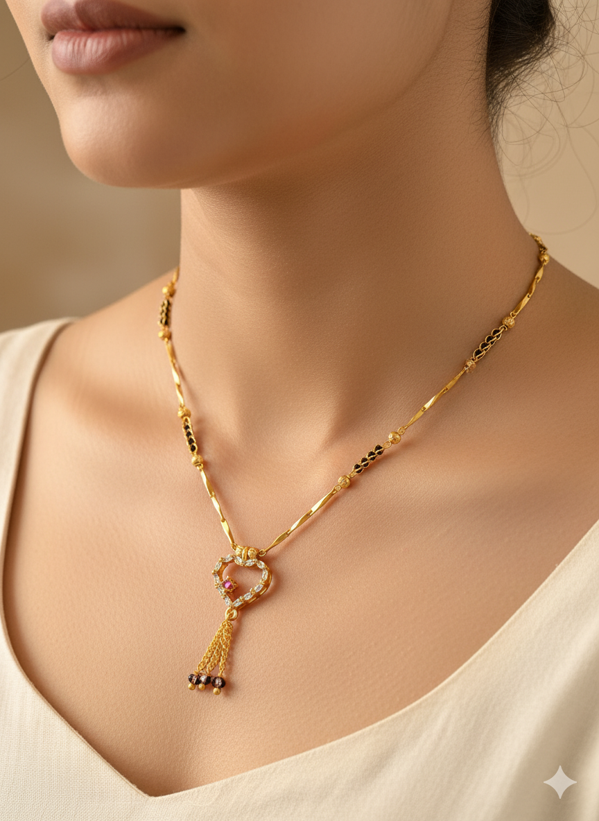 Elite v2 modern heart mangalsutra
