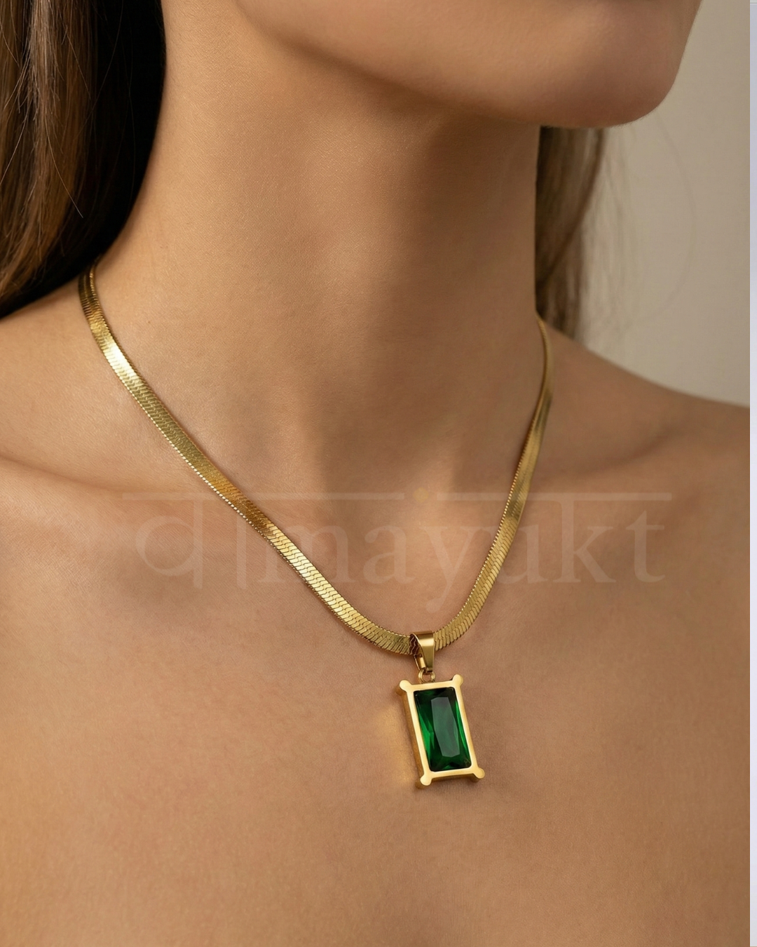 Emerald snake necklace