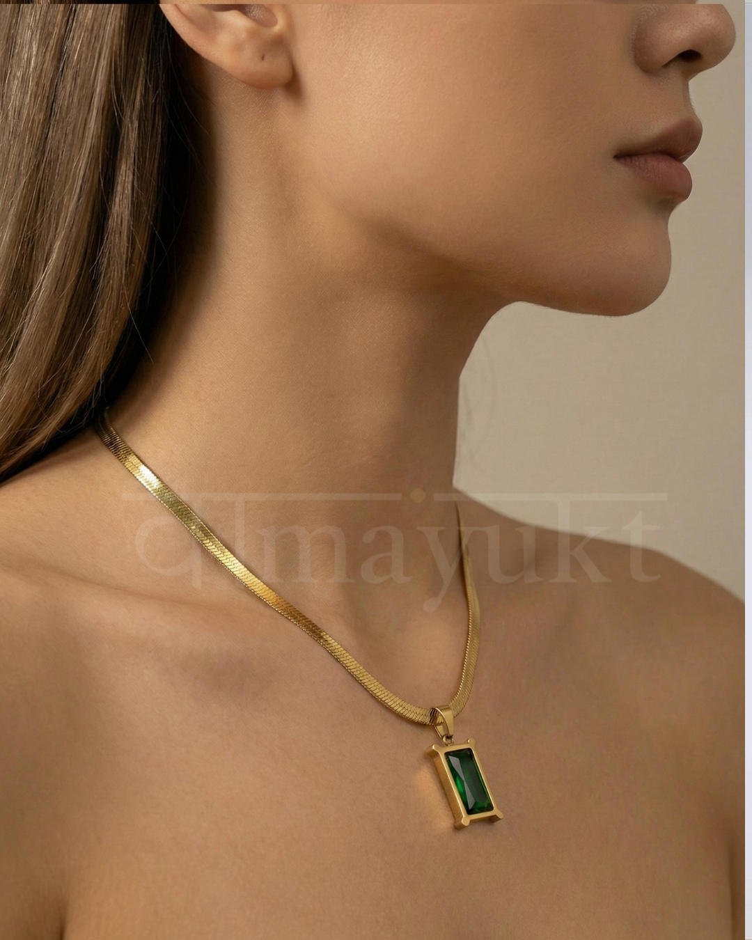 Emerald snake necklace