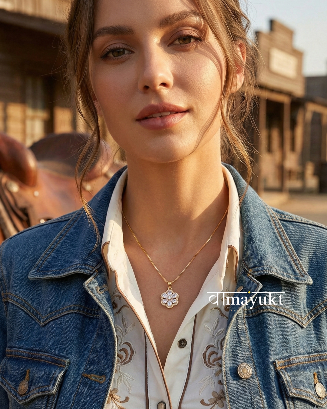 Floral CZ Pendant Necklace