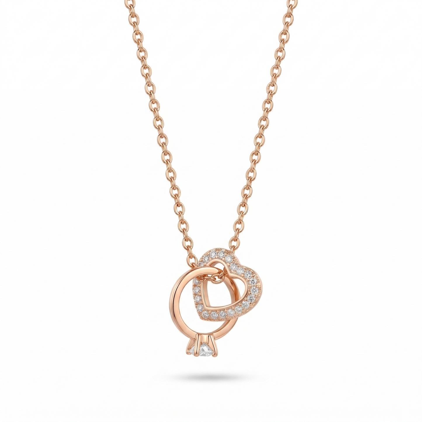 Ring In Heart Chain 18 Inch