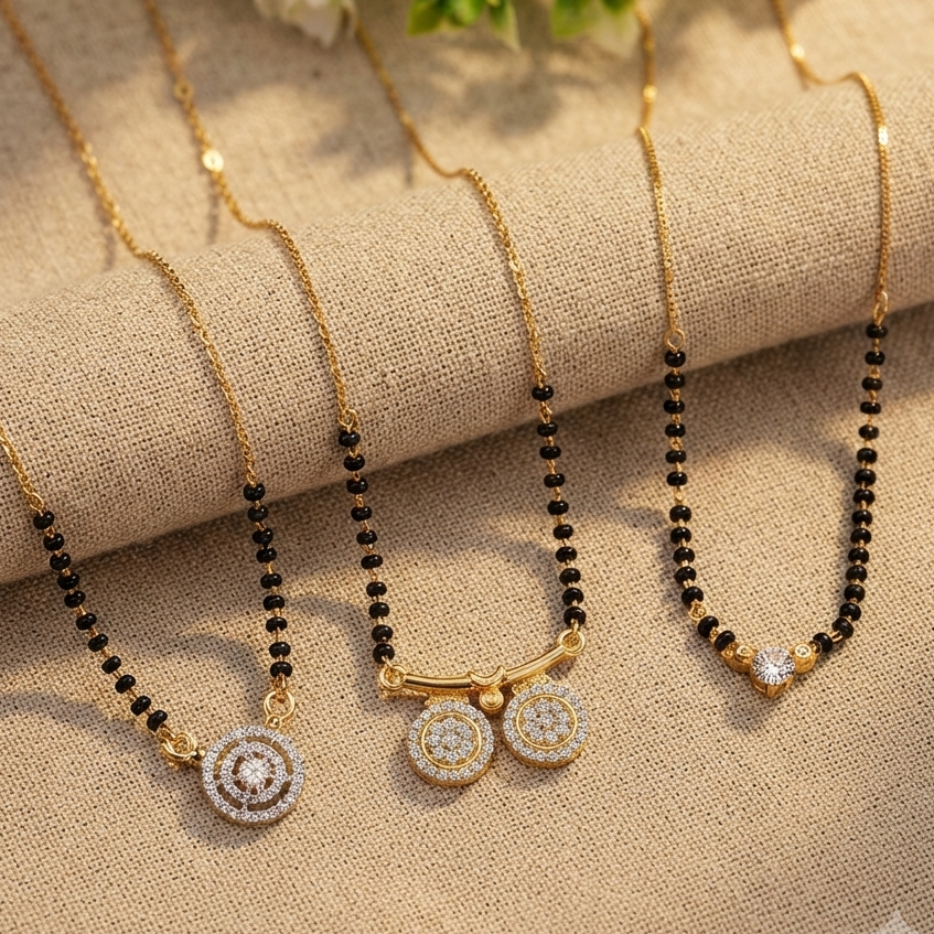 Avni Minimal + Vati Mangalsutra + Shalo Modern Mangalsutra Mangalsutra Combo Set