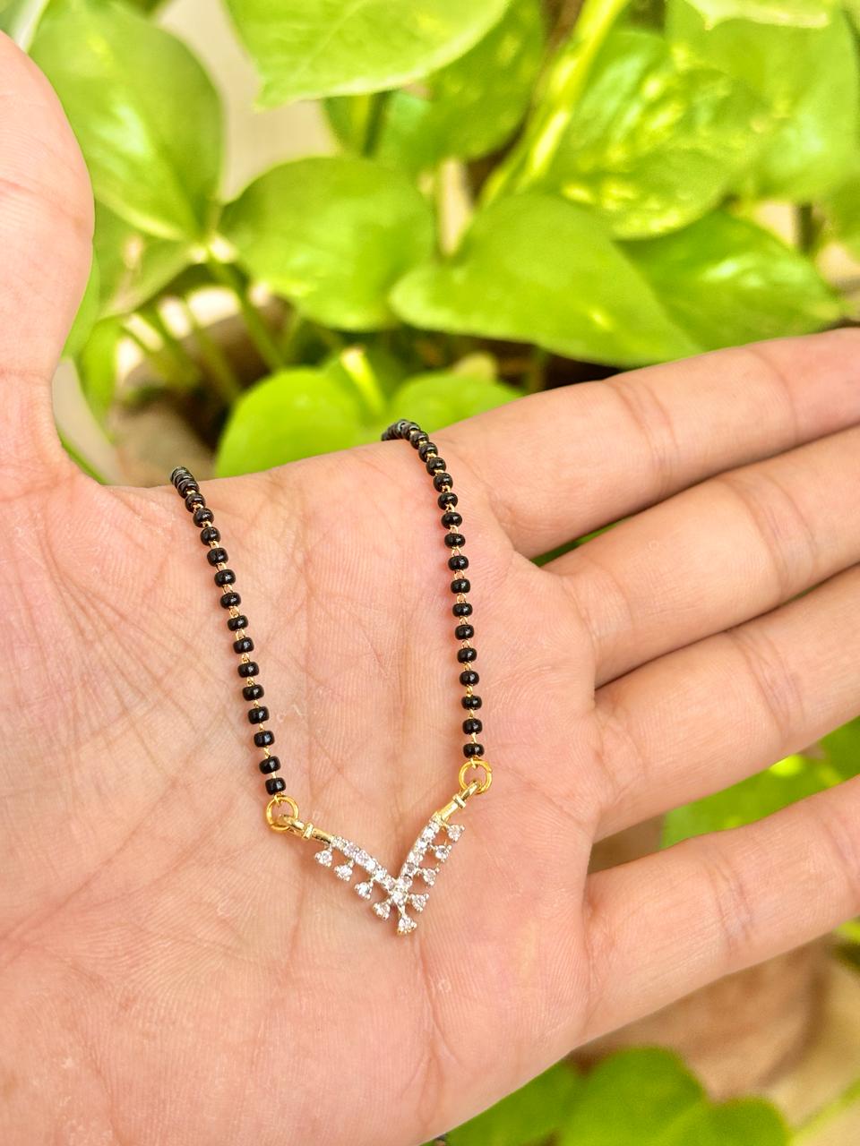 GlowV Elegant Mangalsutra With American Diamond