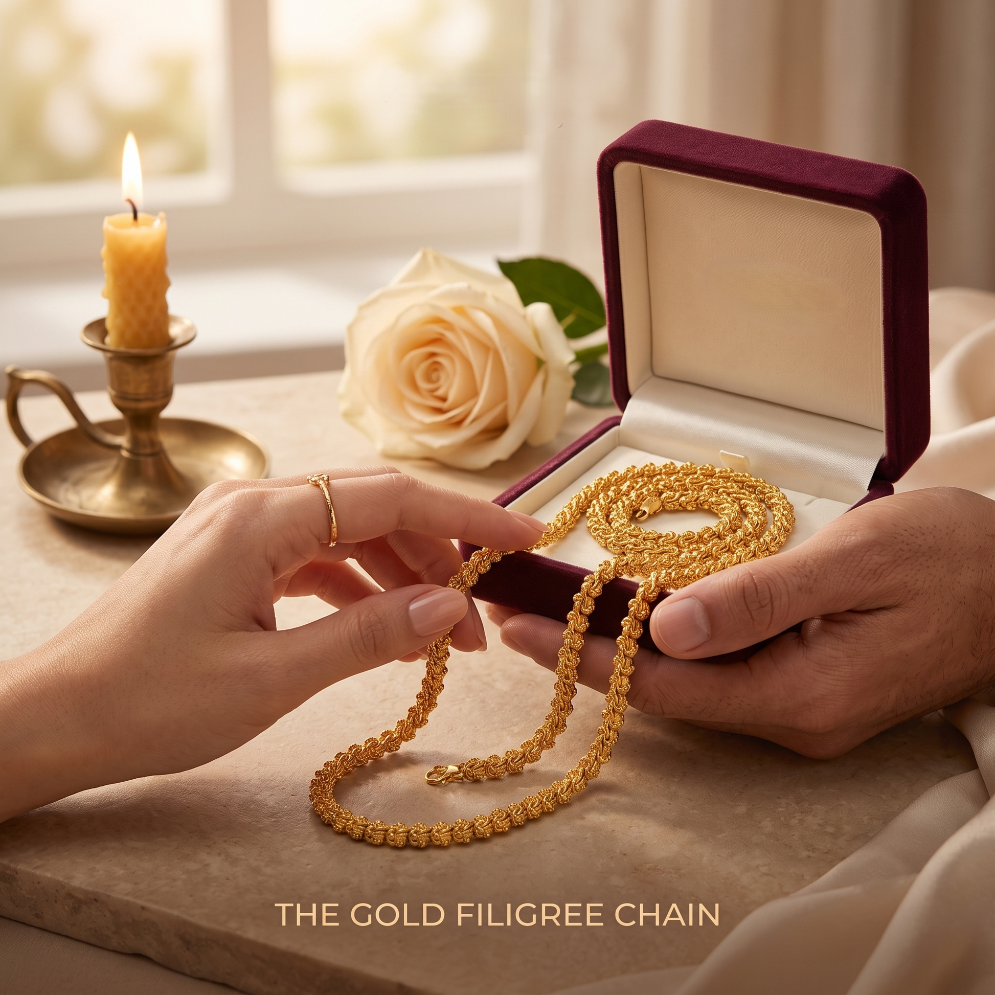 Gold filigiri chain 22 inch