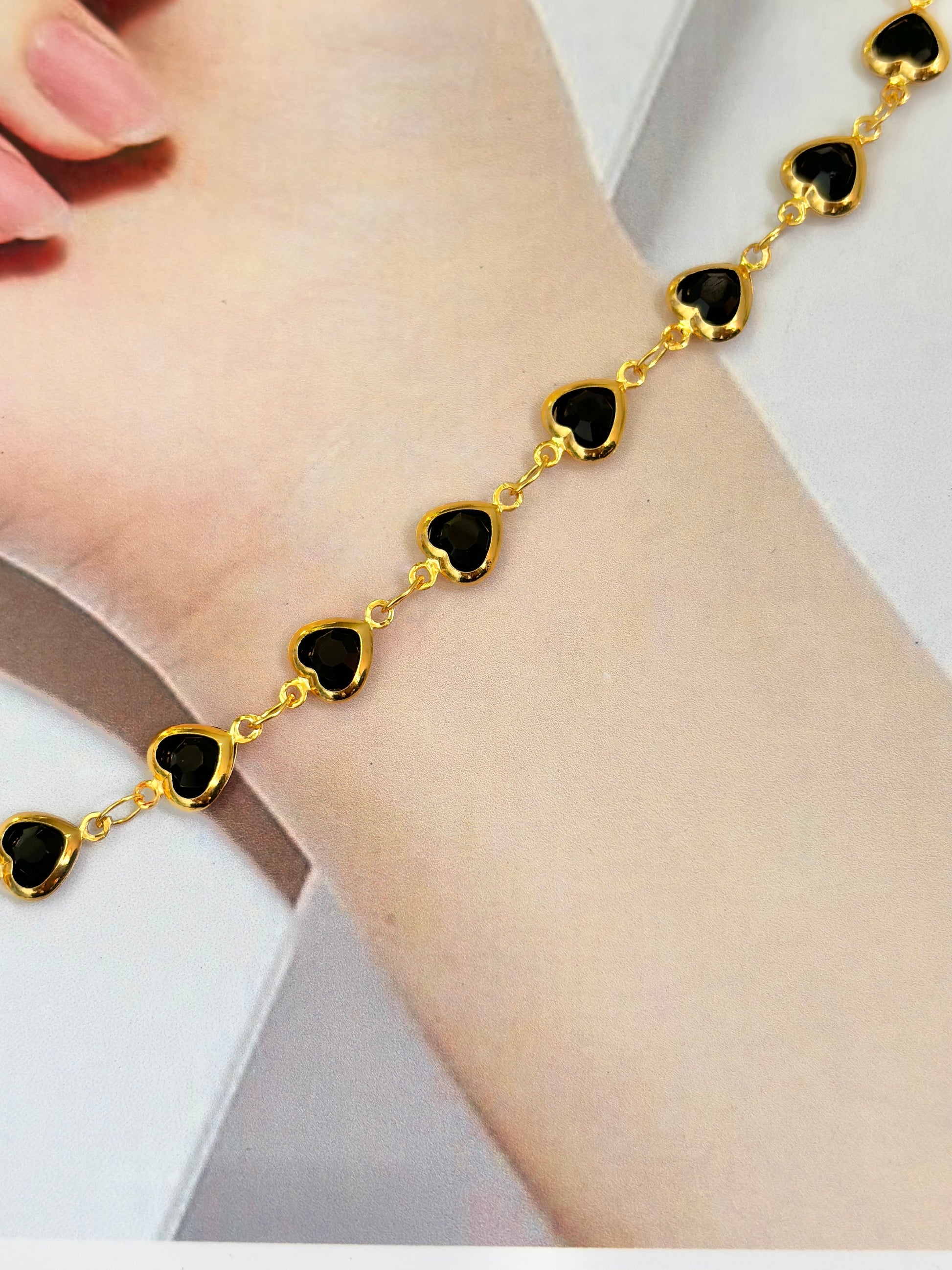 Heart Black chain Bracelate
