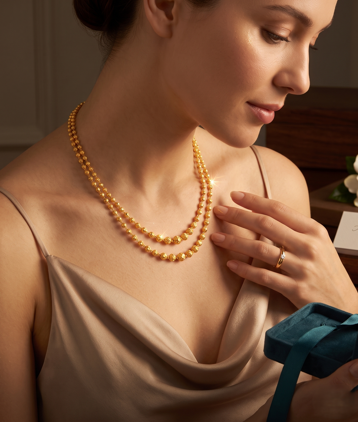 Highgold ballchain layer necklace