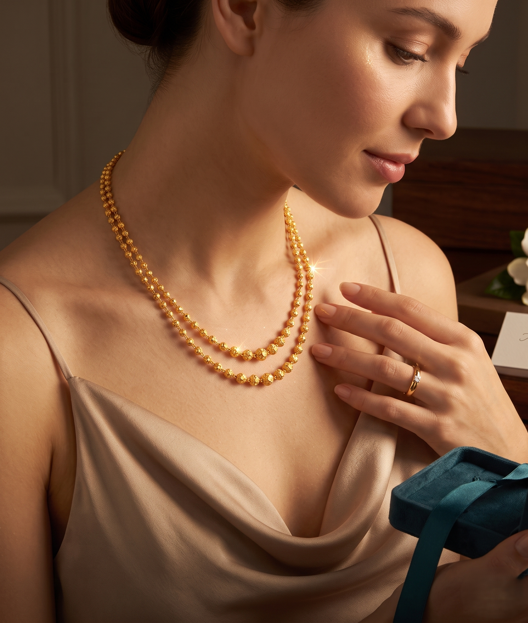 Highgold ballchain layer necklace