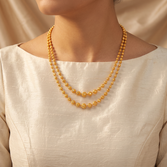 Highgold ballchain layer necklace