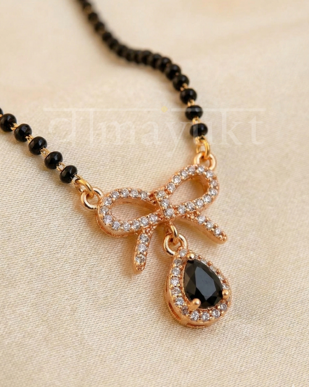 Infinity Bow black Mangalsutra