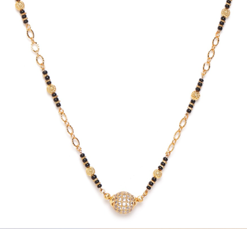 White Ball Premium Prime Short Mangalsutra | American Diamond | Fine Design Jewelry & Accessories |