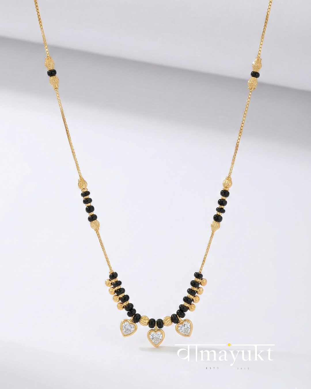 Kavya white3 heart mangalsutra