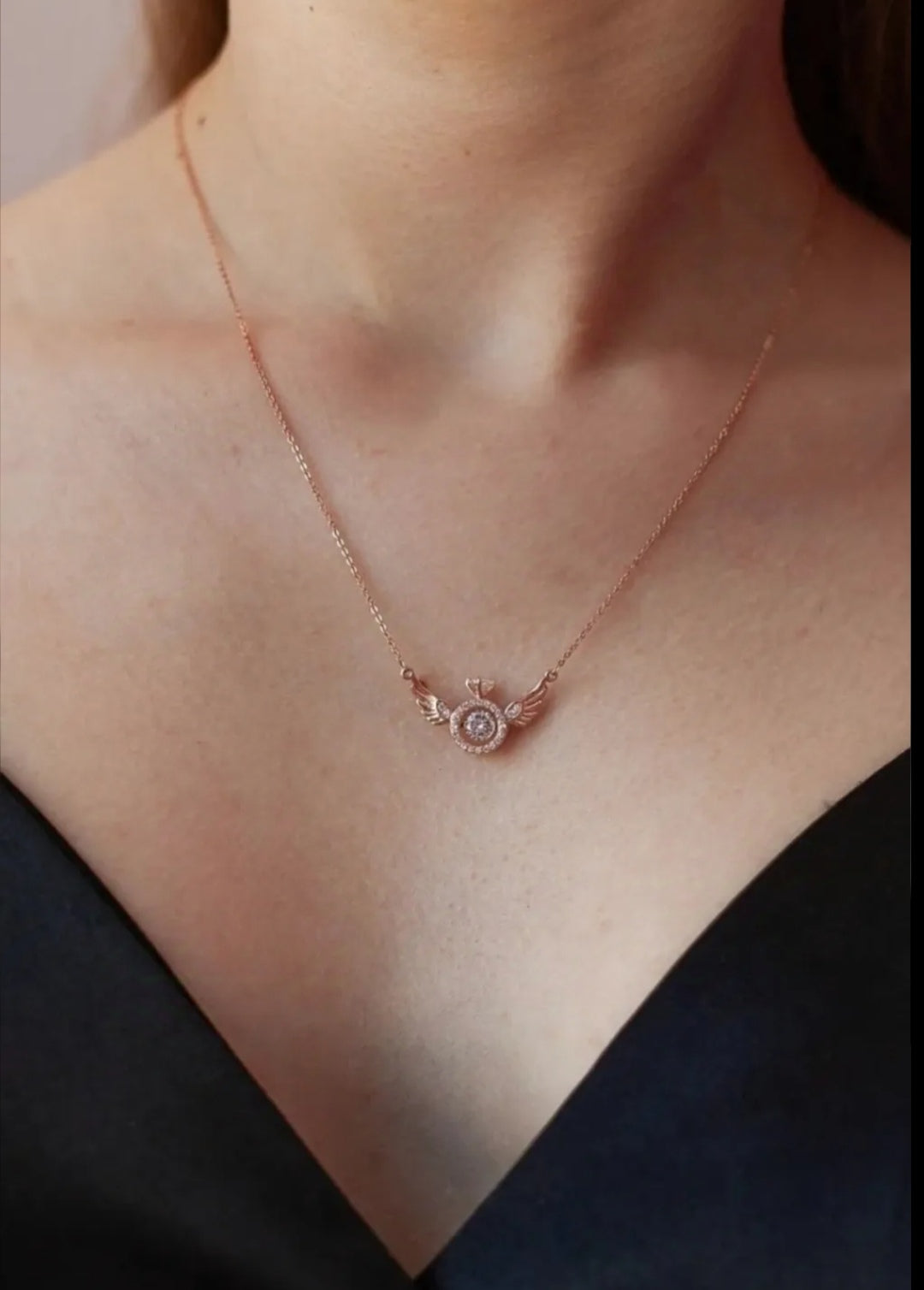 Angel wings  Gold  necklace