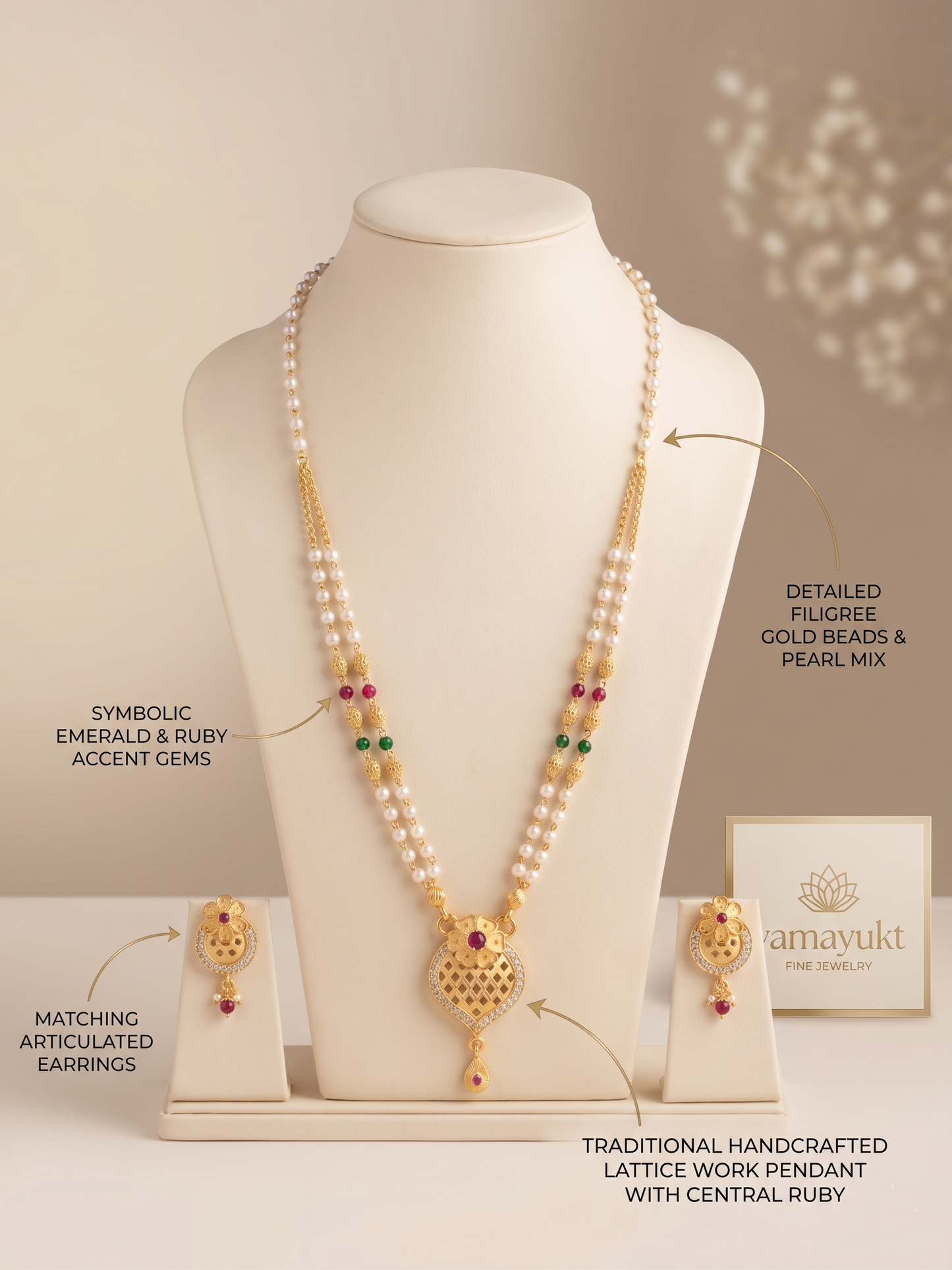Mangaldeep pearl necklace with earring