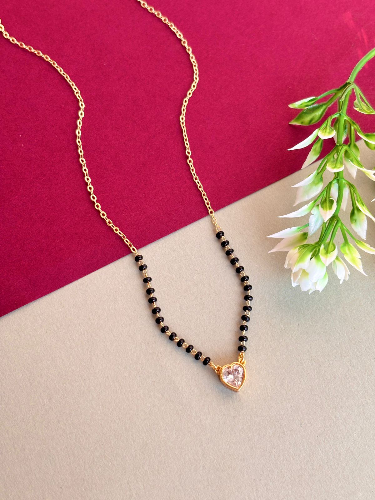 Miniature heart modern mangalsutra