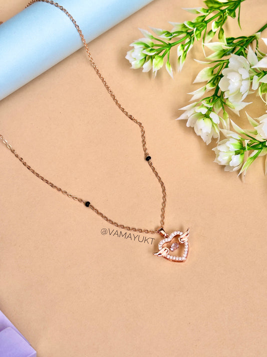 Modern Aster heart mangalsutra