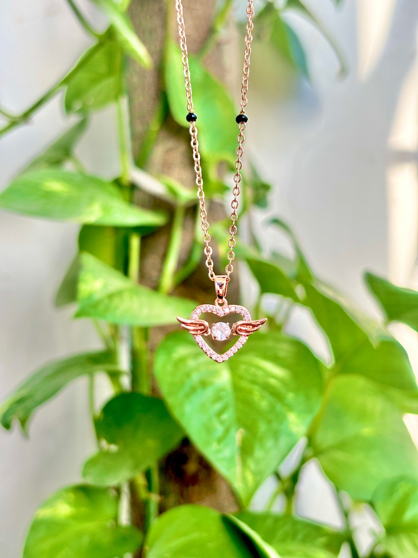 Modern Aster heart mangalsutra