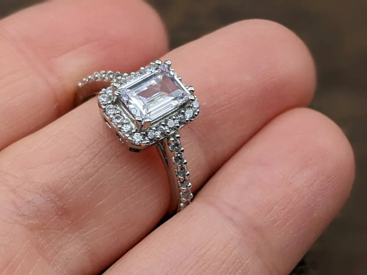 Moisannite Propose Ring Sterling Silver Abjustable