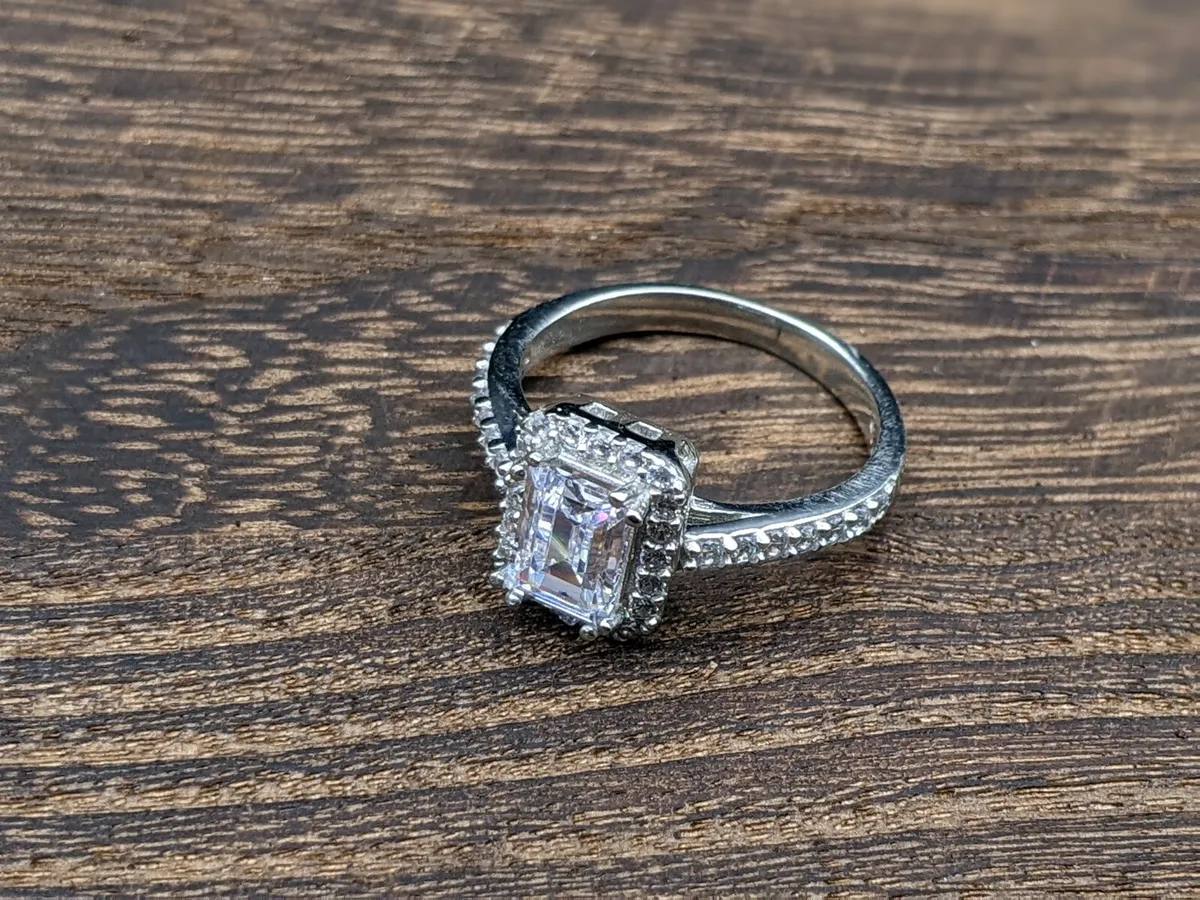 Moisannite Propose Ring Sterling Silver Abjustable