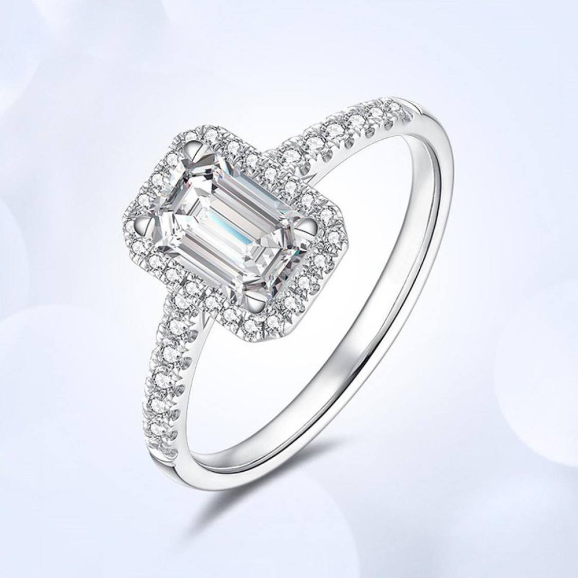 Moisannite Propose Ring Sterling Silver Abjustable