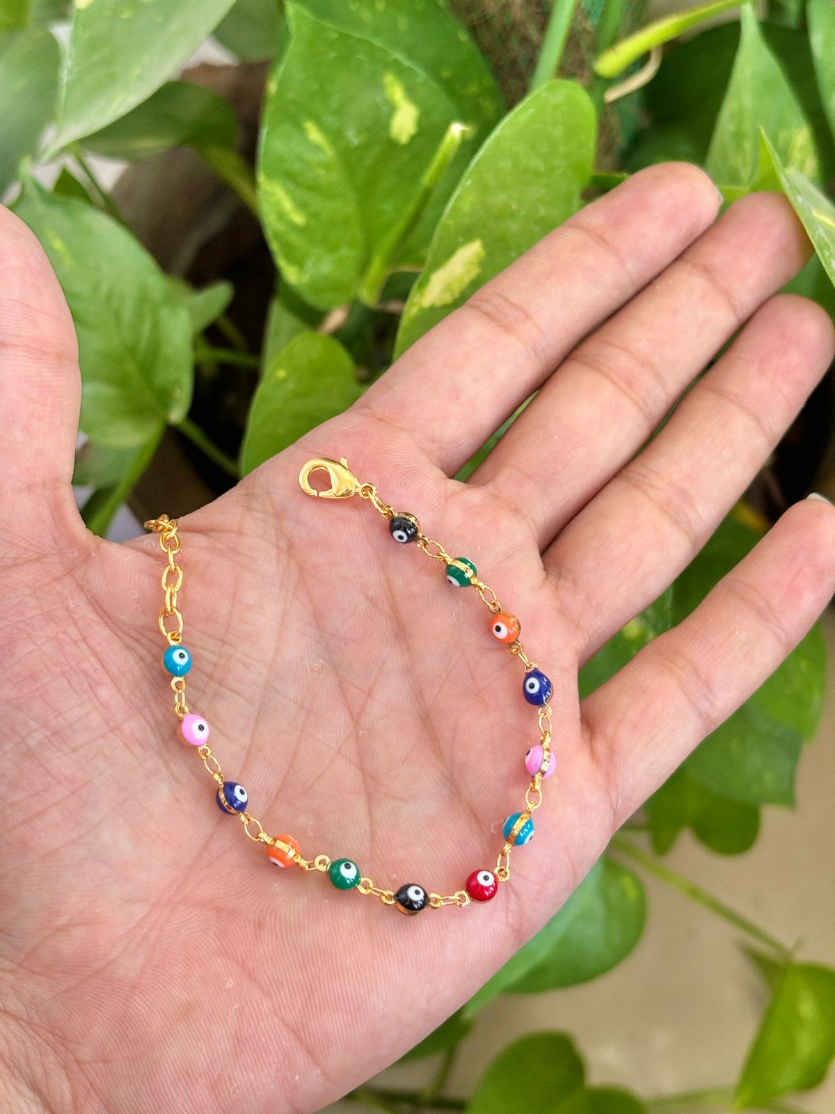 Multi evil eye chain bracelate