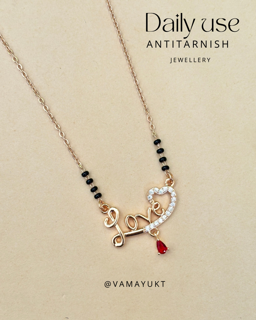 One Love red modern mangalsutra
