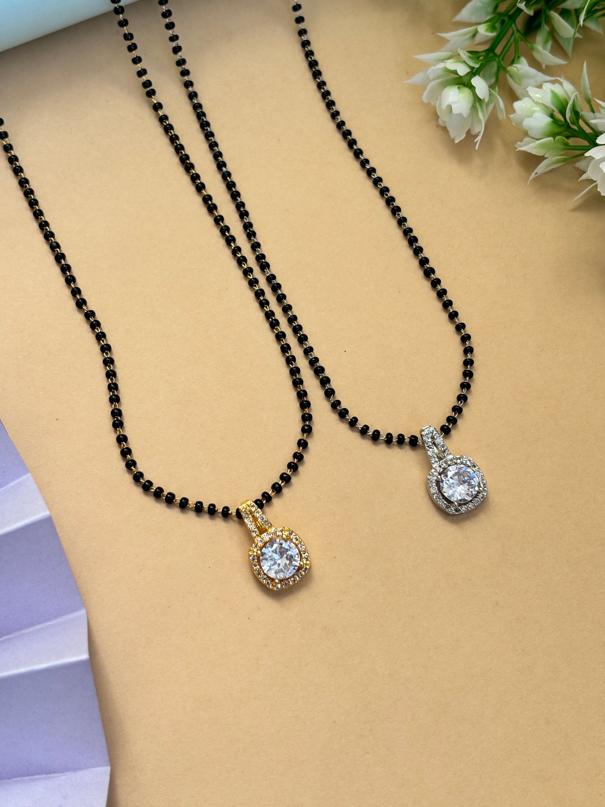 Pria silver solitaire elegant mangalsutra