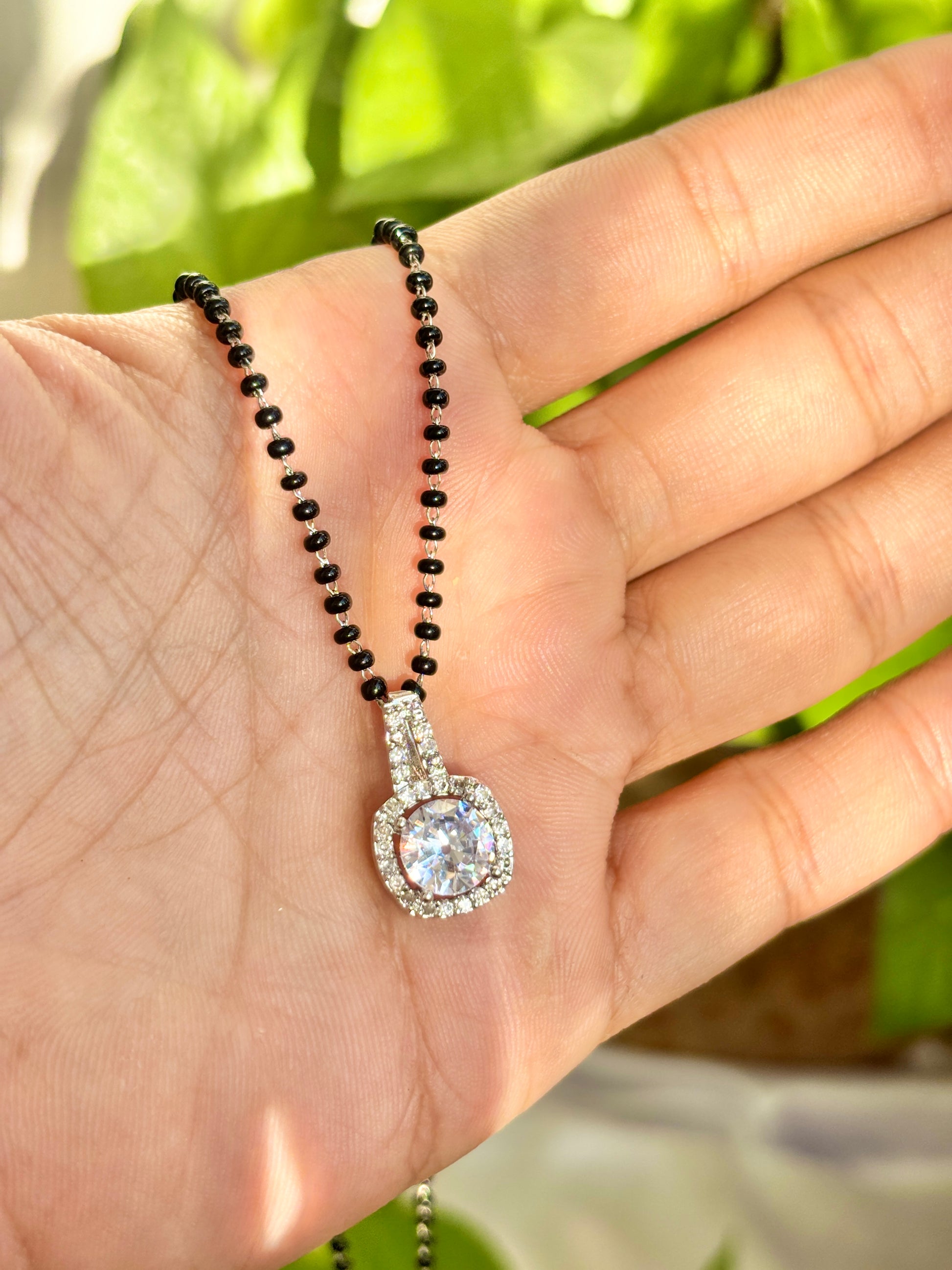 Pria silver solitaire elegant mangalsutra