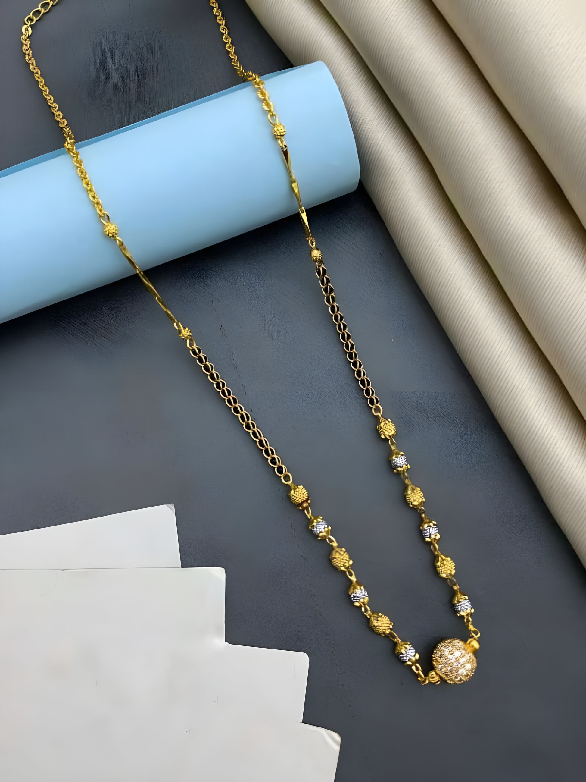 Prime Doubletone  Whiteball Mangalsutra
