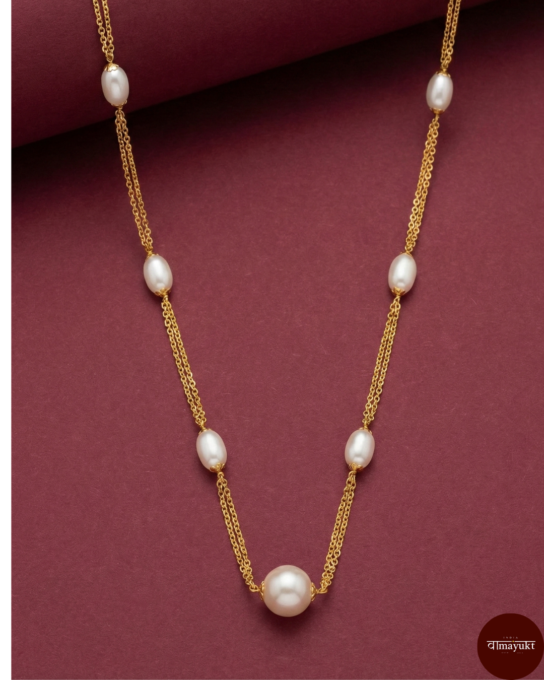 Premium White Pearl Attached 2 Layer Chain | Fine Design Jewelry & Accessories |
