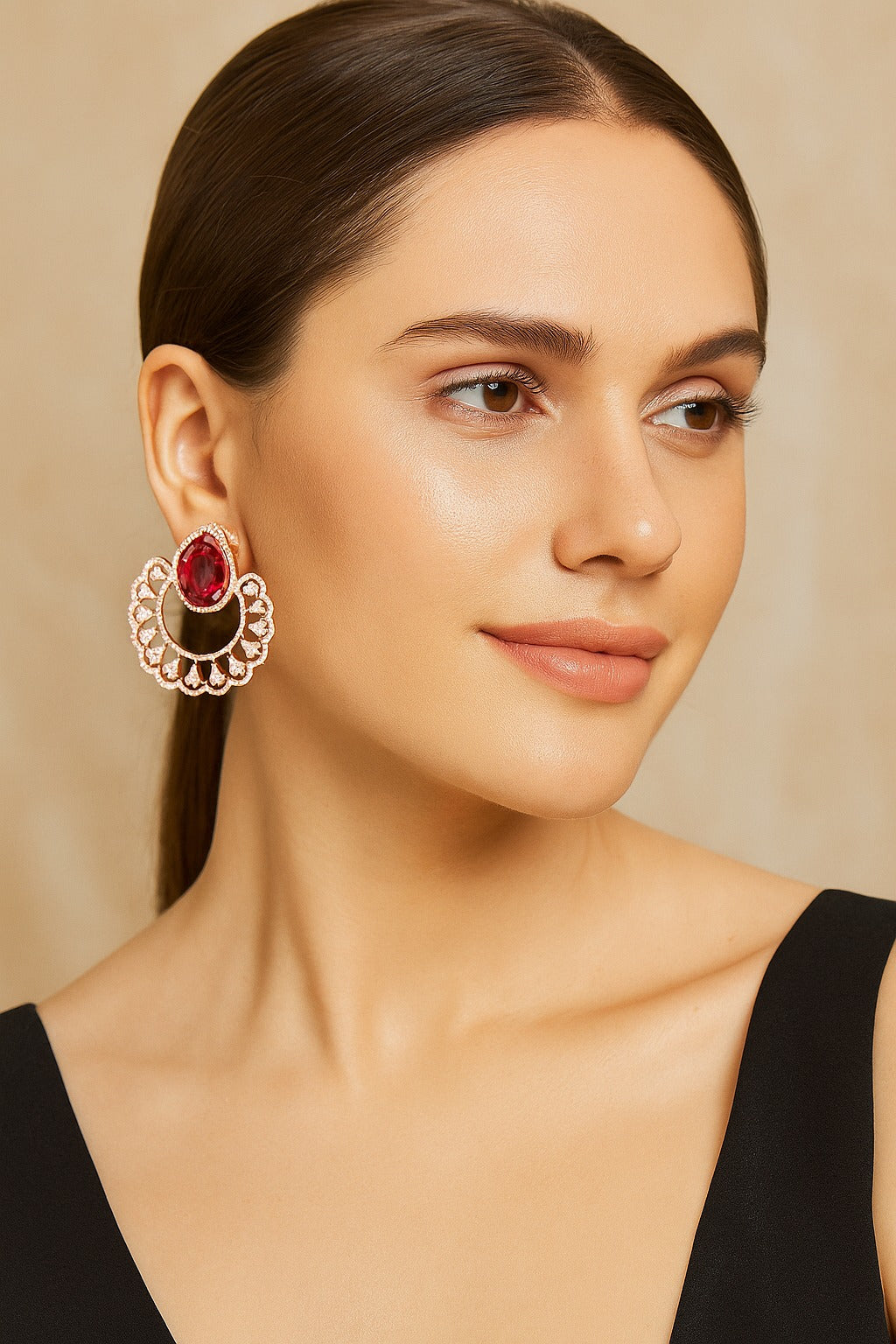 ROYAL RUBY RADIANCE EARRING STUD