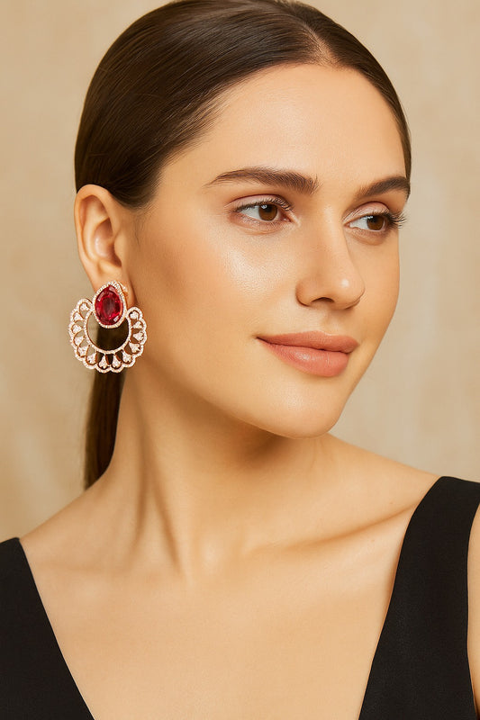 ROYAL RUBY RADIANCE EARRING STUD