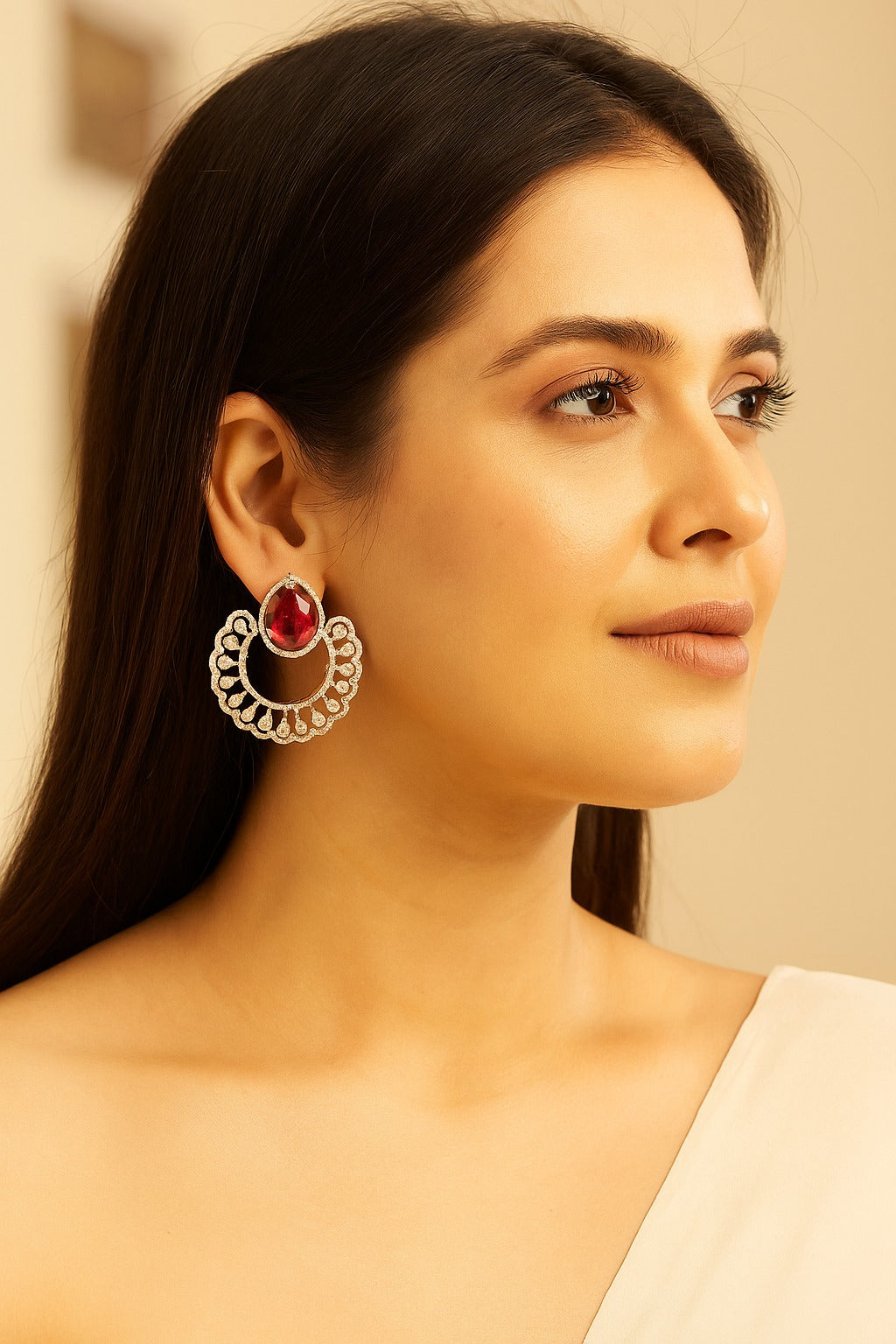 ROYAL RUBY RADIANCE EARRING STUD