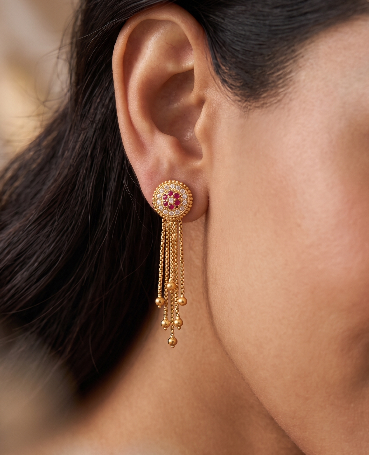 Ruhi Gold strings earring