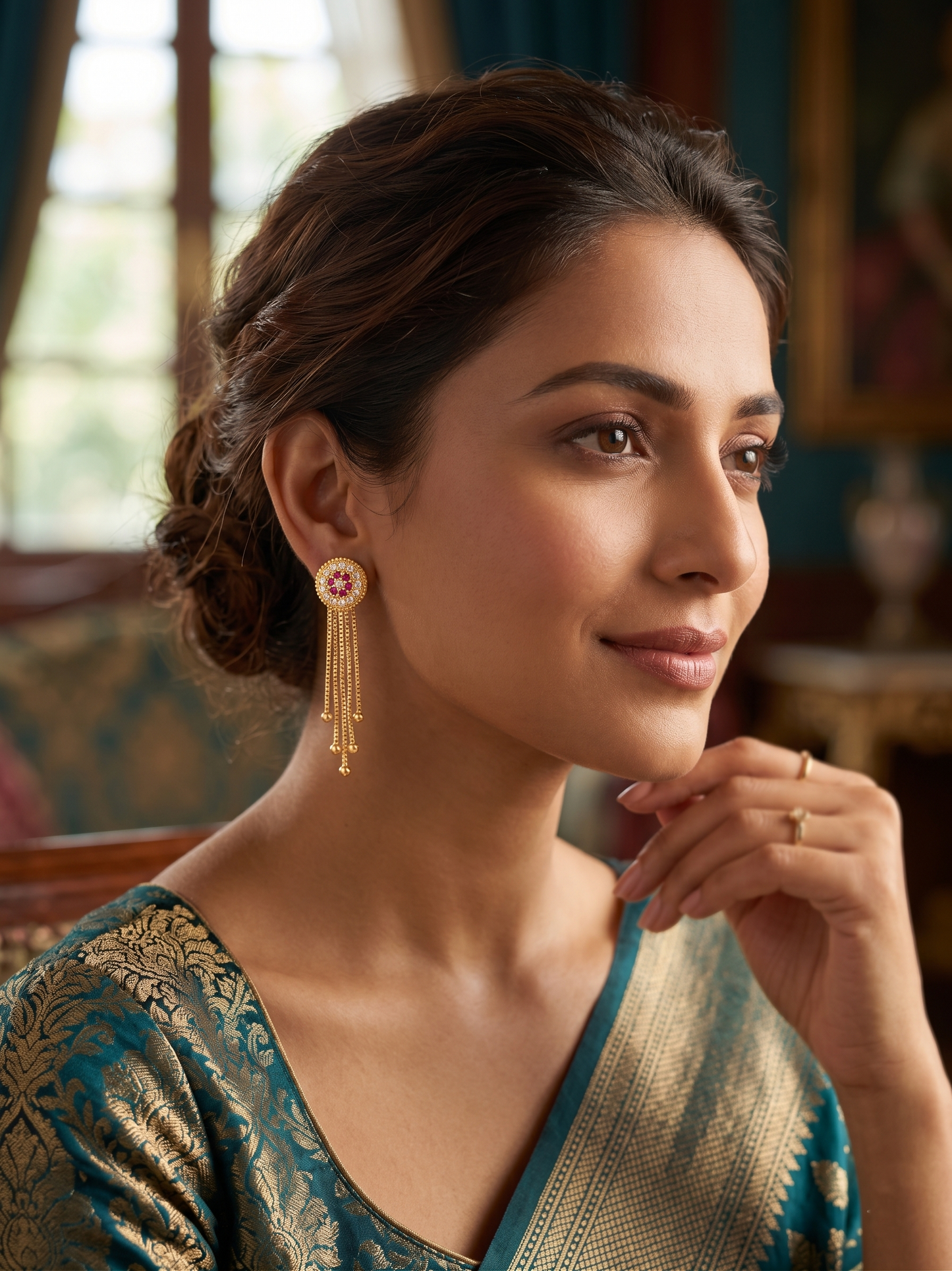 Ruhi Gold strings earring