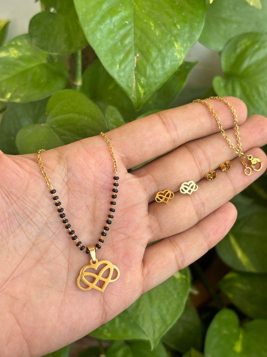 SS modern infinity heart set