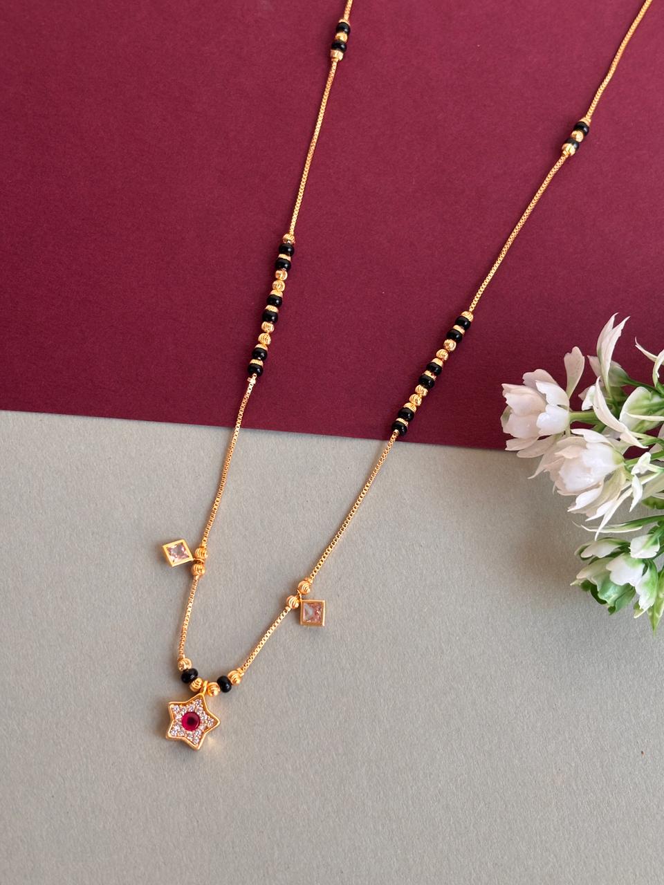 Sayali modern ruby mangalsutra